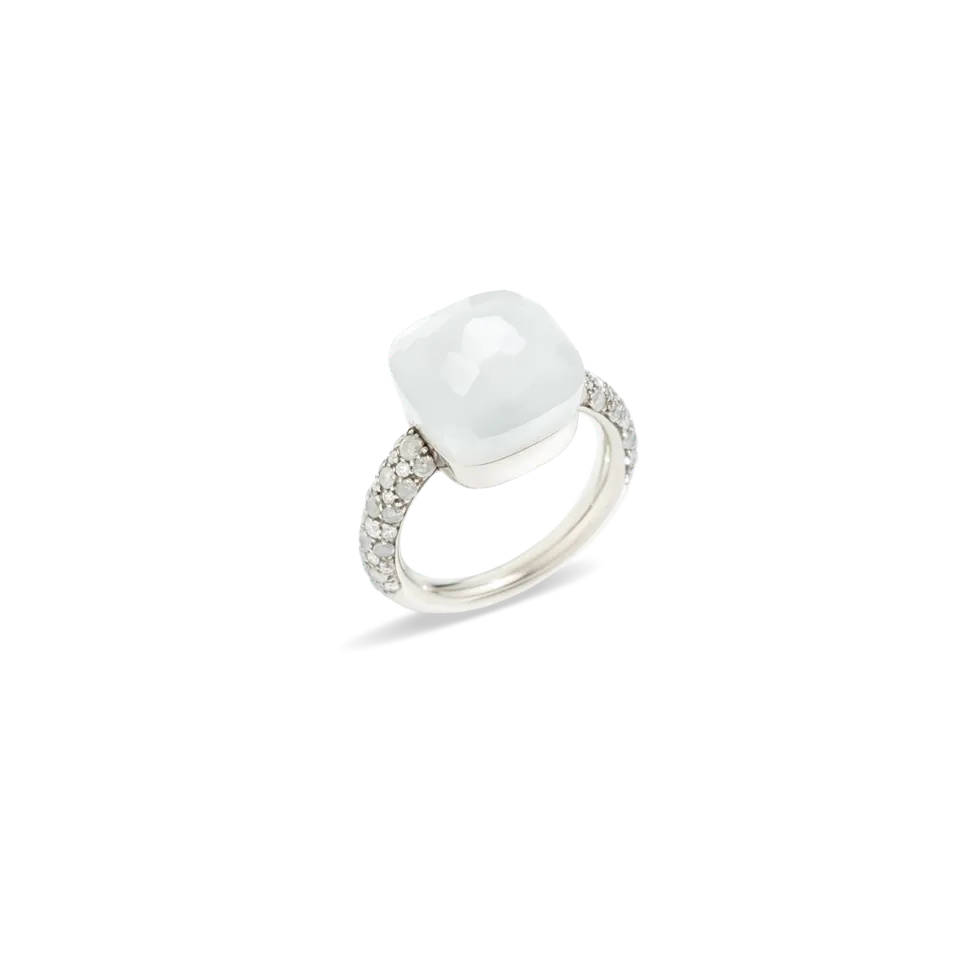 Prsten s diamanty a měsíčním kamenem Nudo Maxi Ring