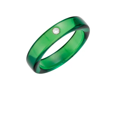 Prsten s diamantem Smaragd