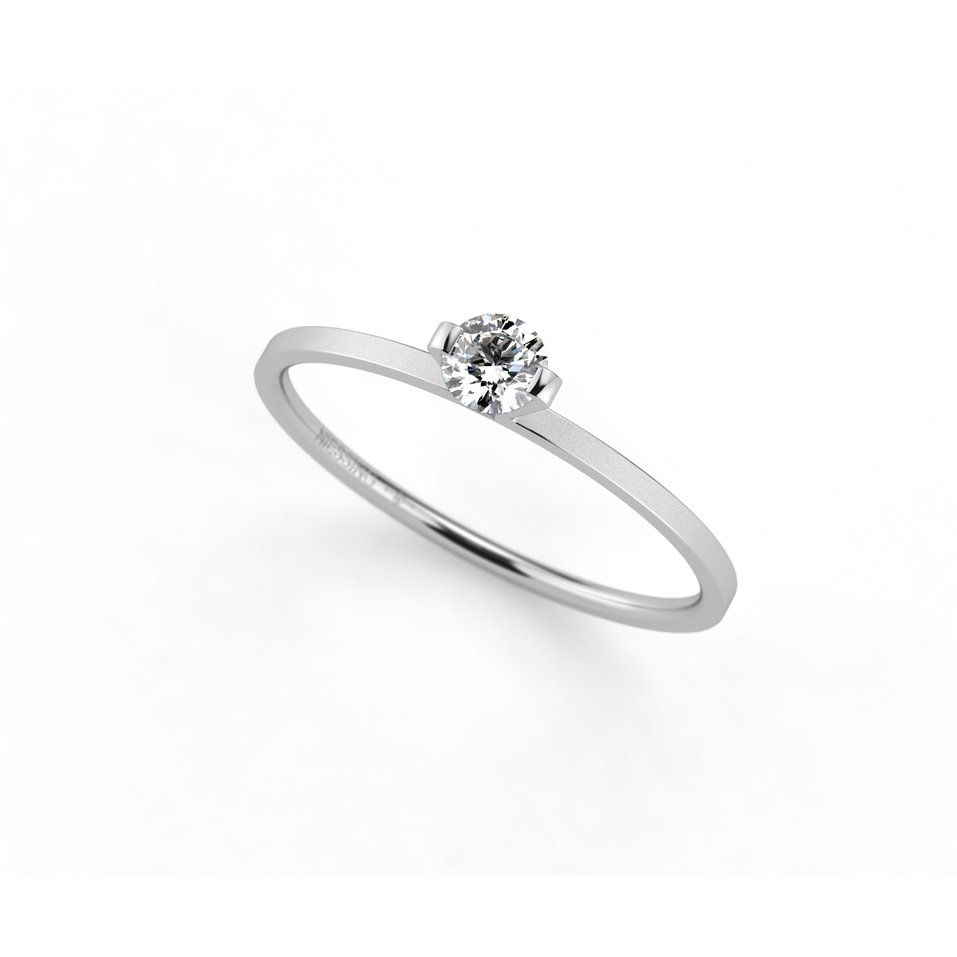 Prsten platina s diamantem Princess Ring