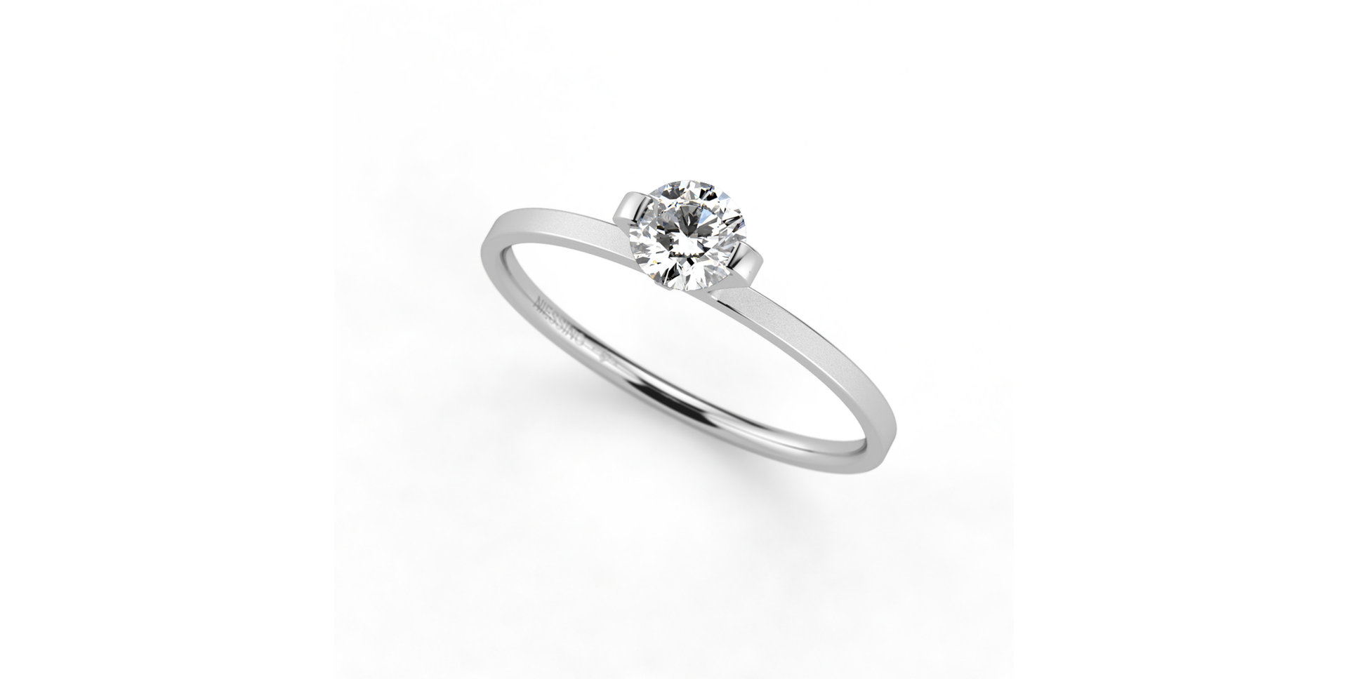 Prsten platina s diamantem Princess Ring