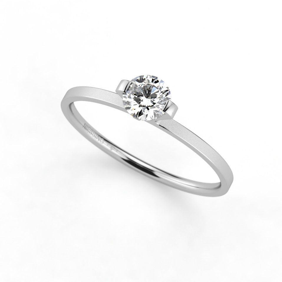 Prsten platina s diamantem Princess Ring