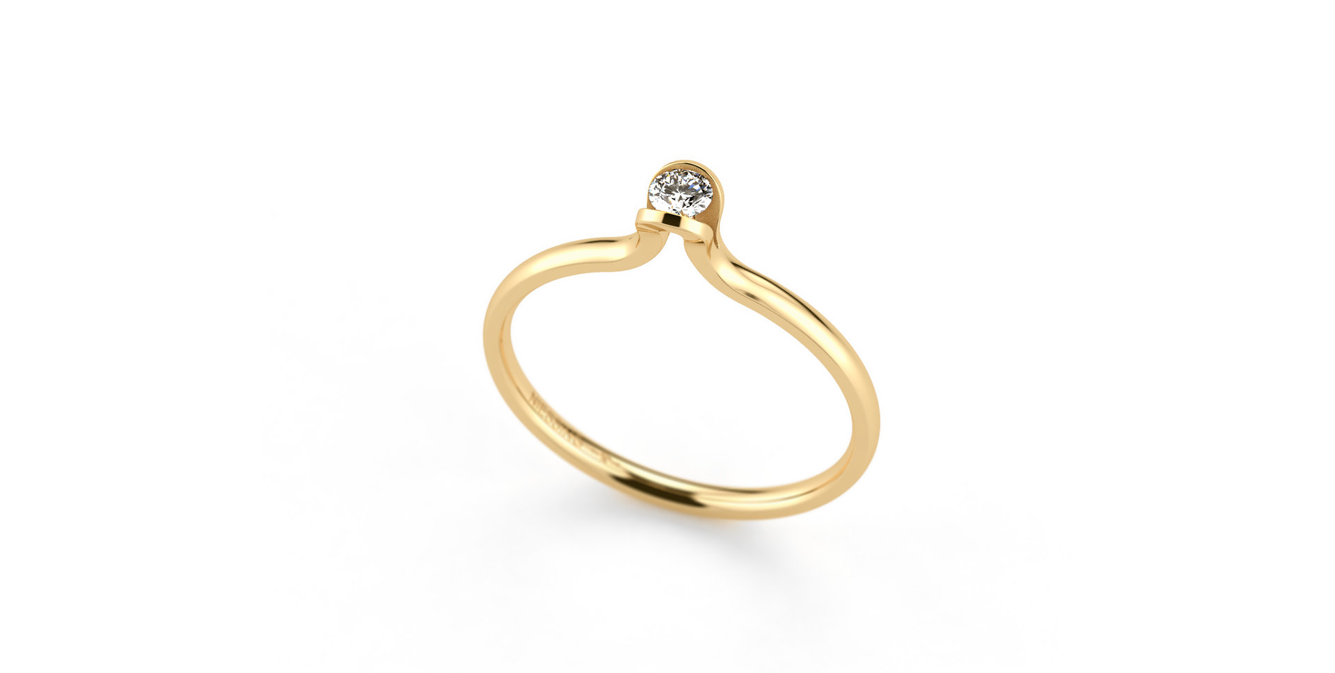 Prsten s diamantem Lotus