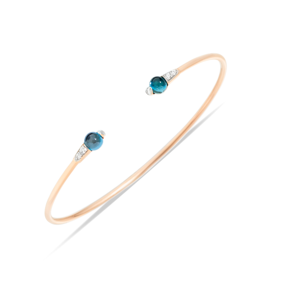 Náramek s diamanty a topazem M'Ama Non M'Ama Pavé