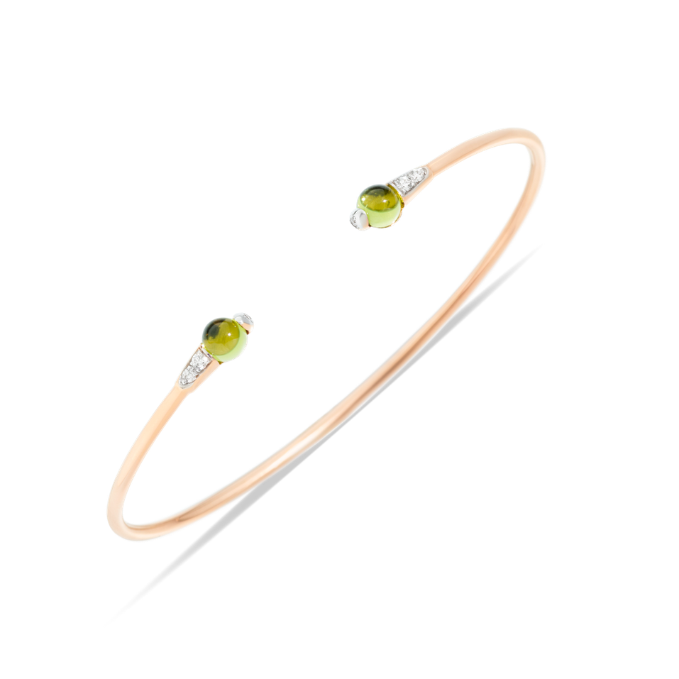 Náramek s diamanty a peridotem M'Ama Non M'Ama Pavé