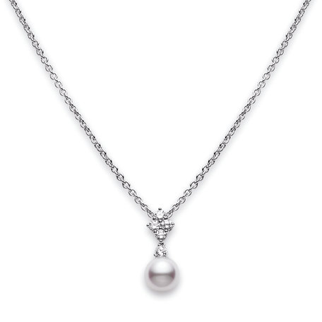 Náhrdelník s diamanty a perlou Classic Elegance