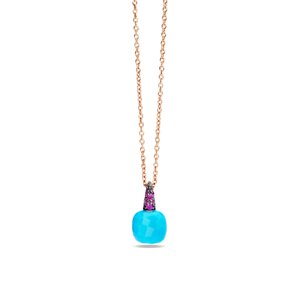Náhrdelník s tyrkysem a rubínem Capri