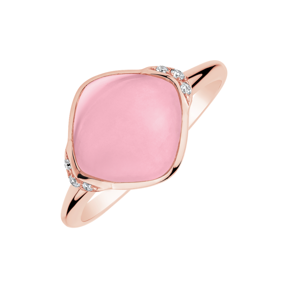 Prsten s diamanty a růženínem Pomp Treasure
