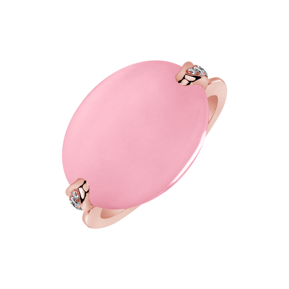 Prsten s diamanty a růženínem Eternity Kiss