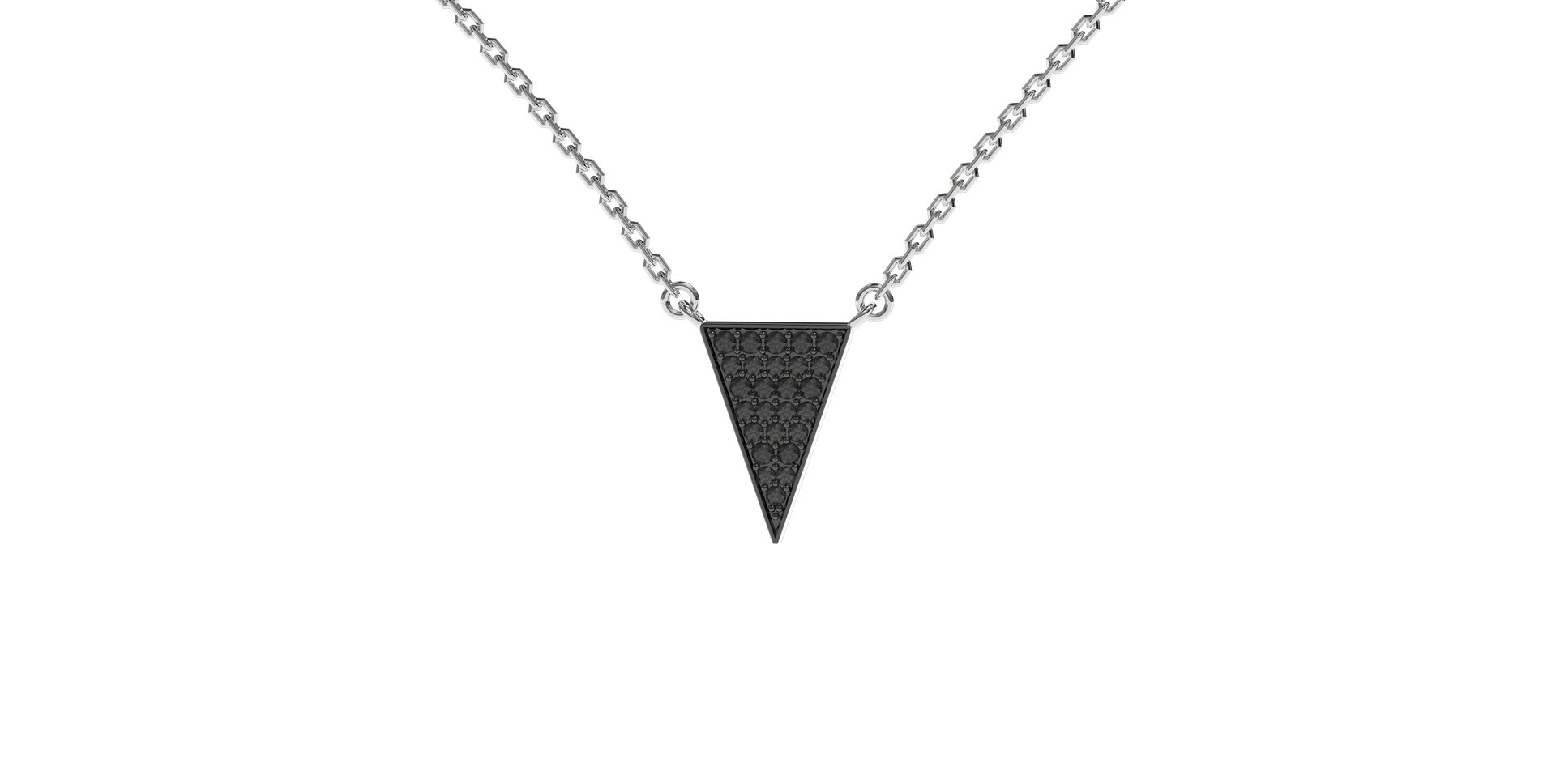 Náhrdelník s černými a bílými diamanty Shiny Triangle