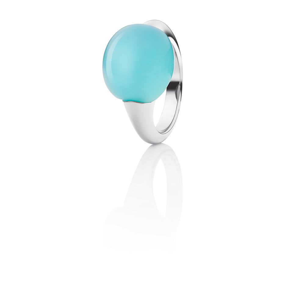 Prsten s tyrkysovým chalcedonem Tramonto
