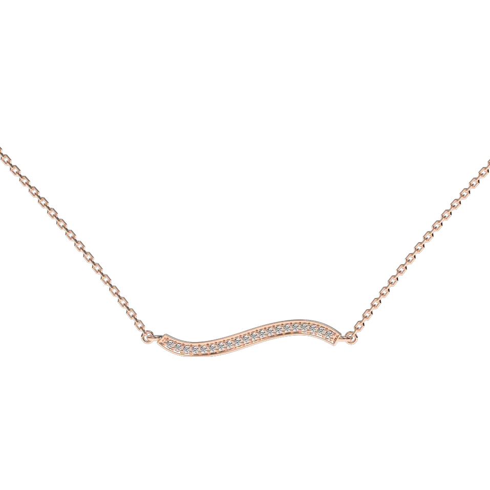 Náhrdelník s diamanty Wave