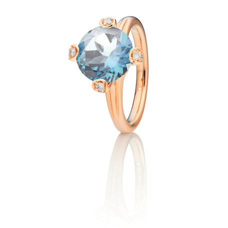 Prsten s diamanty a topazem Capriccio