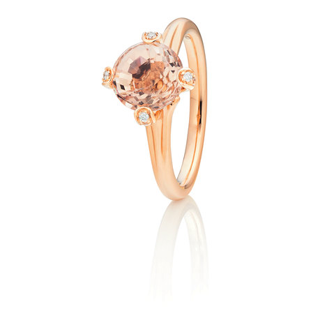 Prsten s diamanty a morganitem Capriccio