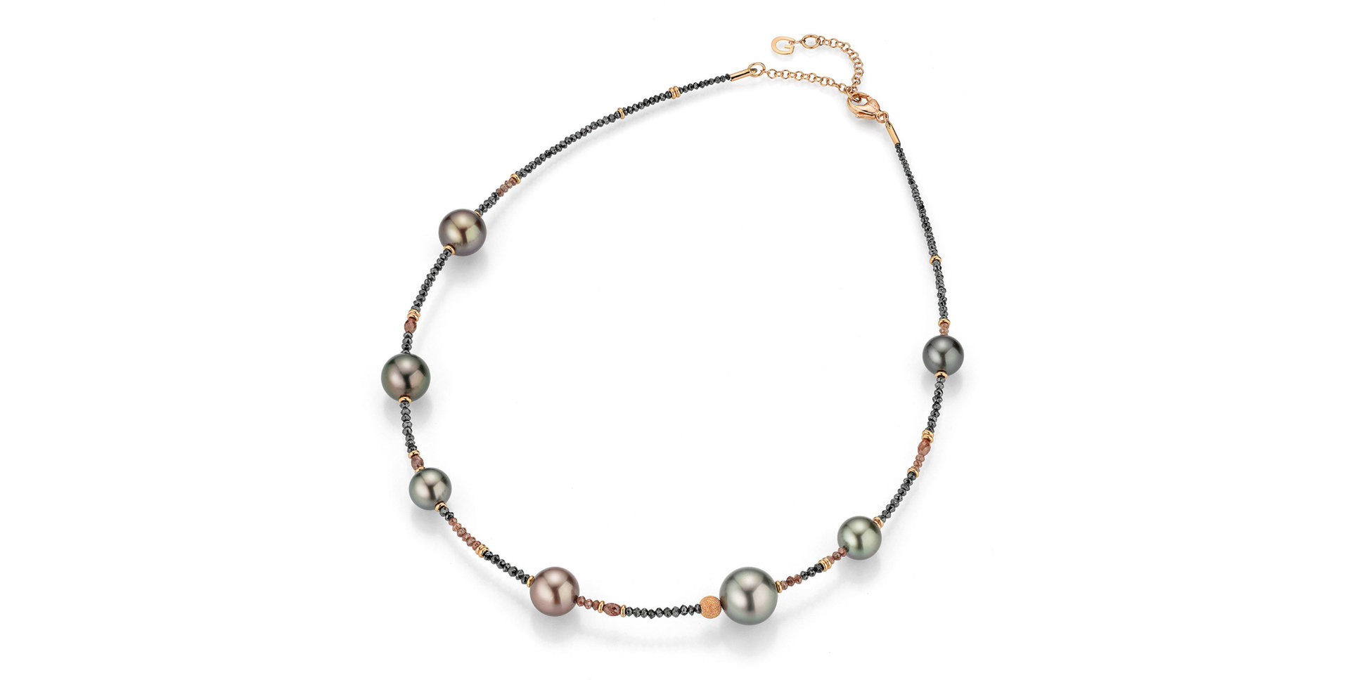 Náhrdelník s diamanty a perlami Castaway