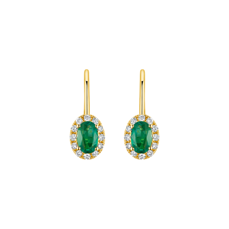 Náušnice s diamanty a smaragdem Imperial Allegory