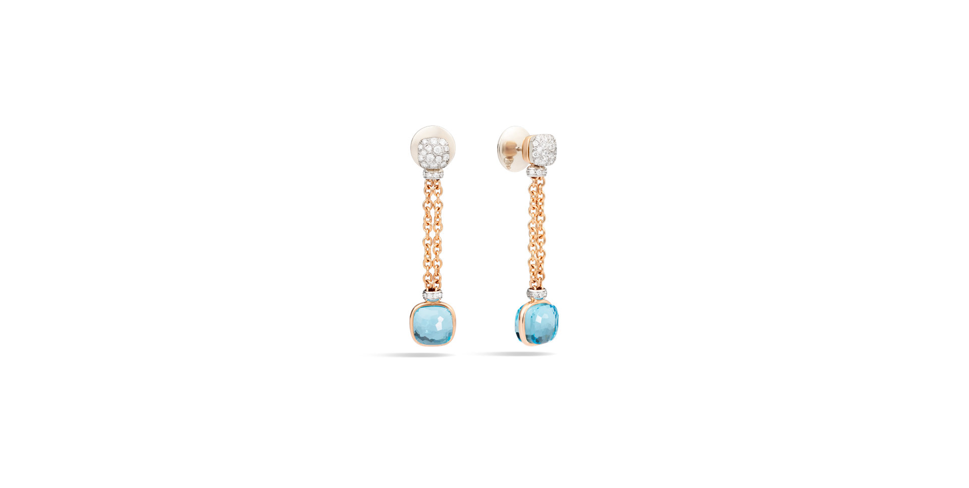 Náušnice s diamanty a topazem Nudo