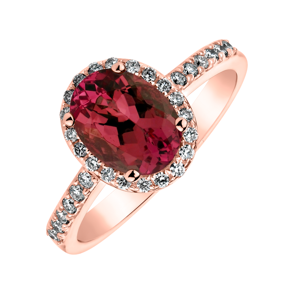 Prsten s rubínem a diamanty Princess