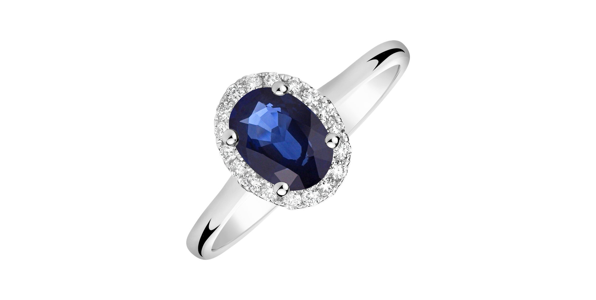 Prsten s diamanty a safírem Princess