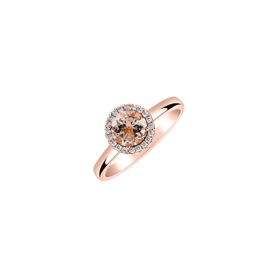 Prsten s diamanty a morganitem Flavia
