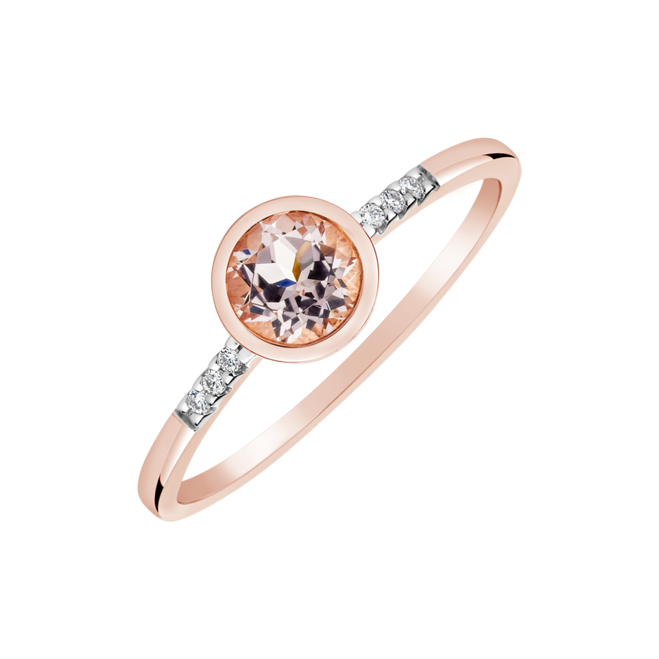 Prsten s diamanty a morganitem Octavia