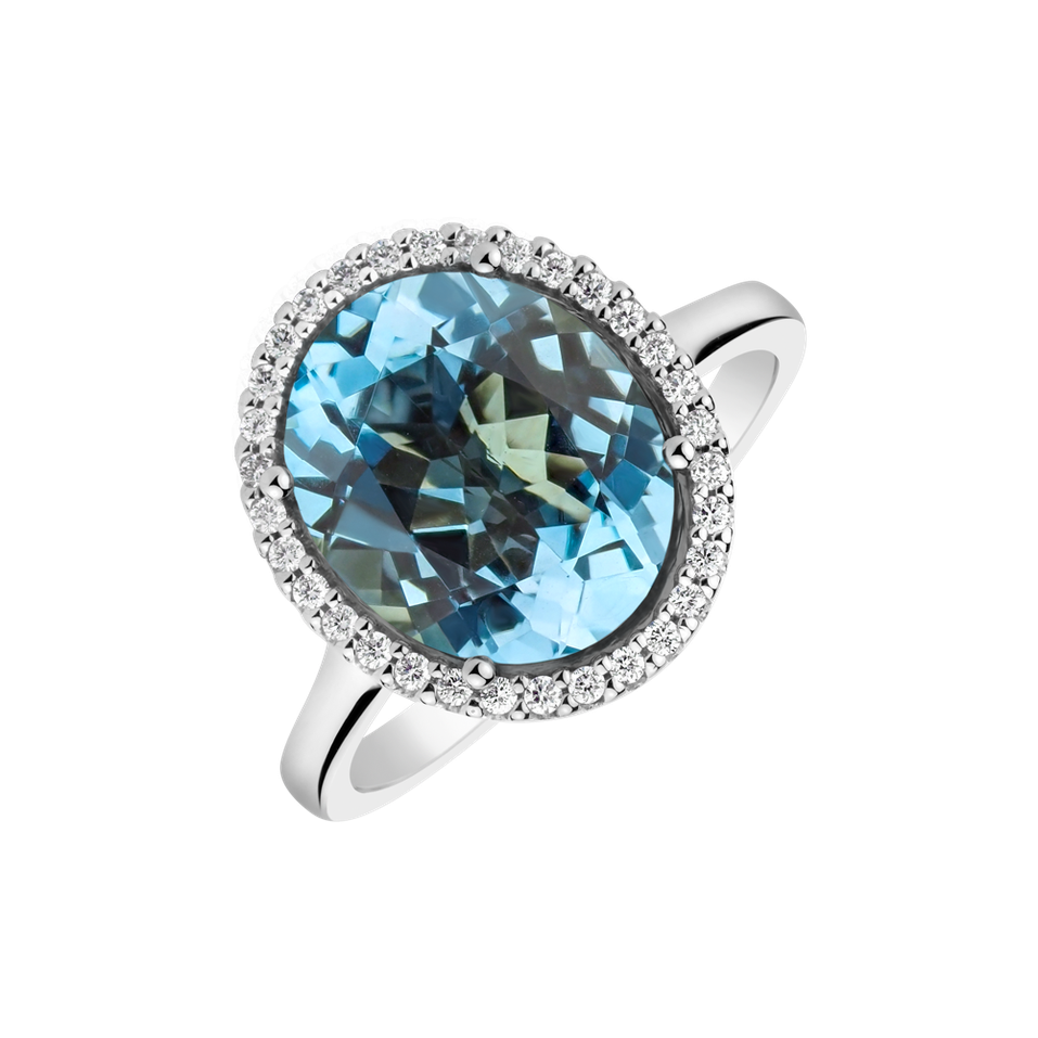 Prsten s diamanty a topazem Lucia