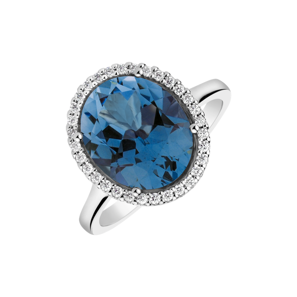 Prsten s diamanty a topazem Lucius