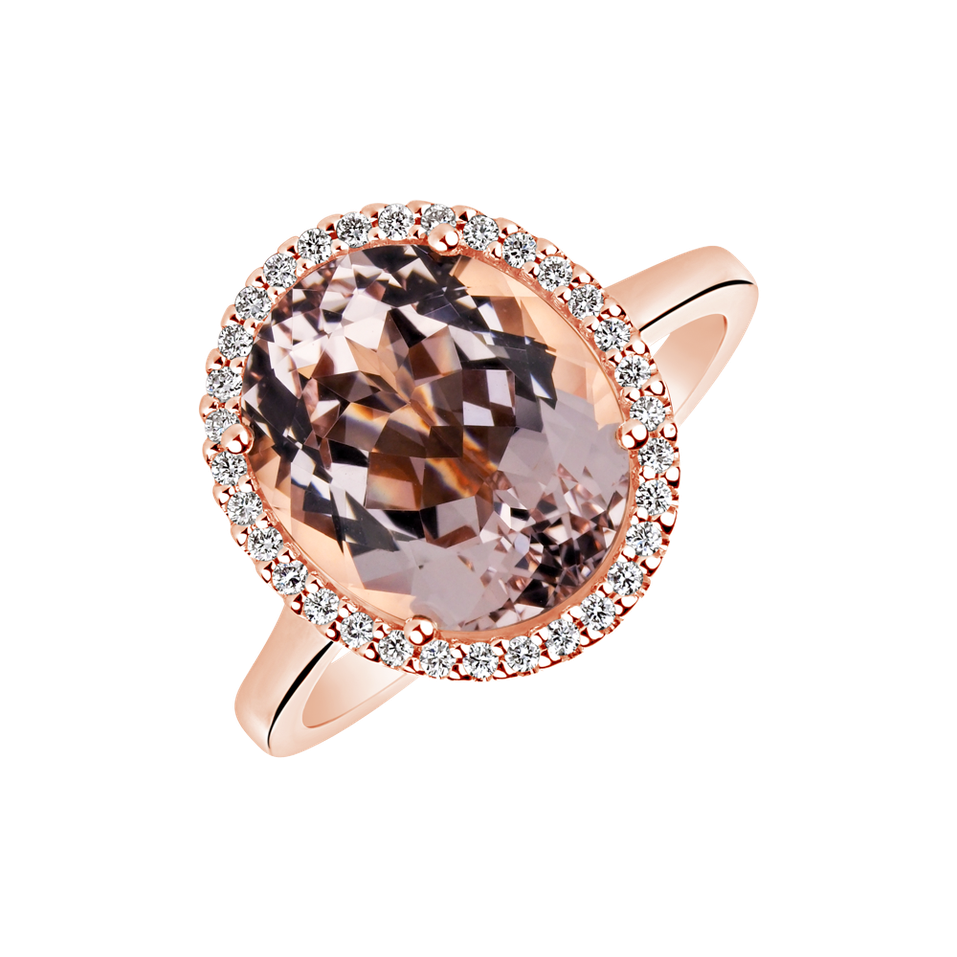 Prsten s diamanty a morganitem Cassian