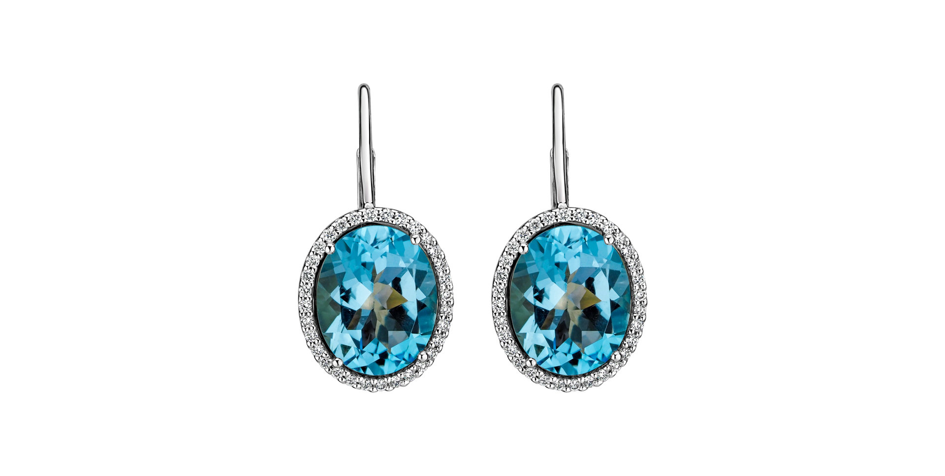 Náušnice s diamanty a topazem Séréna