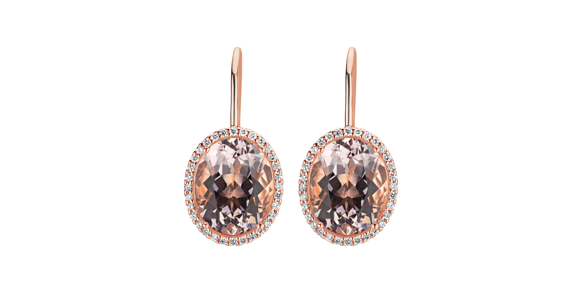 Náušnice s diamanty a morganitem Séréna