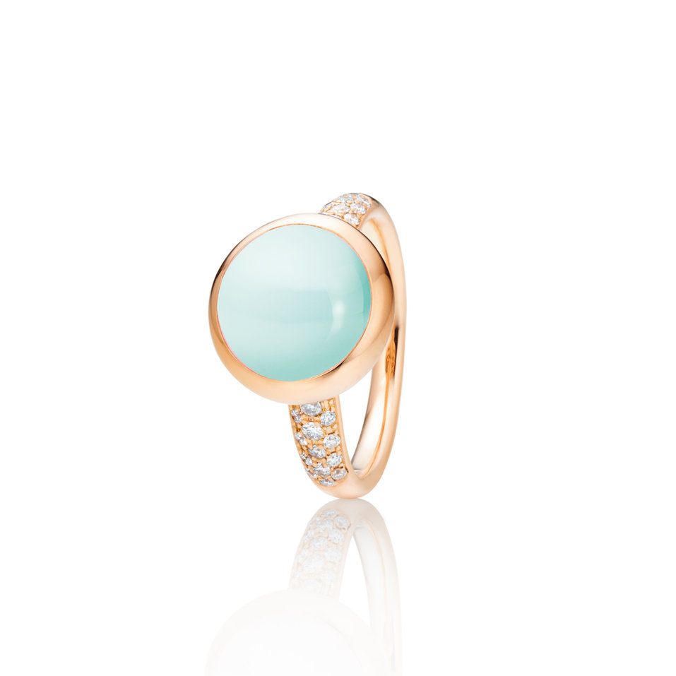 Prsten s diamanty a chalcedonem Velluto