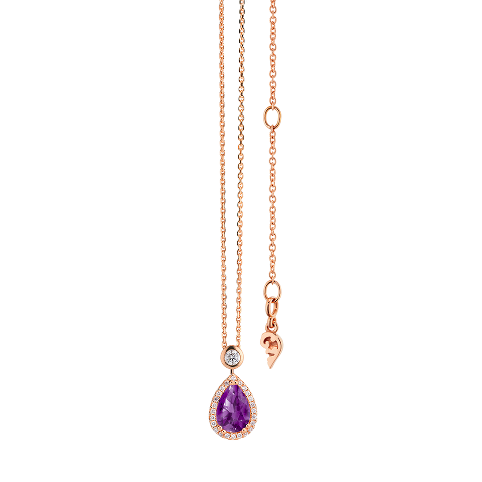 Náhrdelník s diamanty a ametystem Espressivo