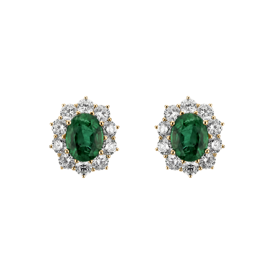 Náušnice se smaragdem a diamanty Princess Joy