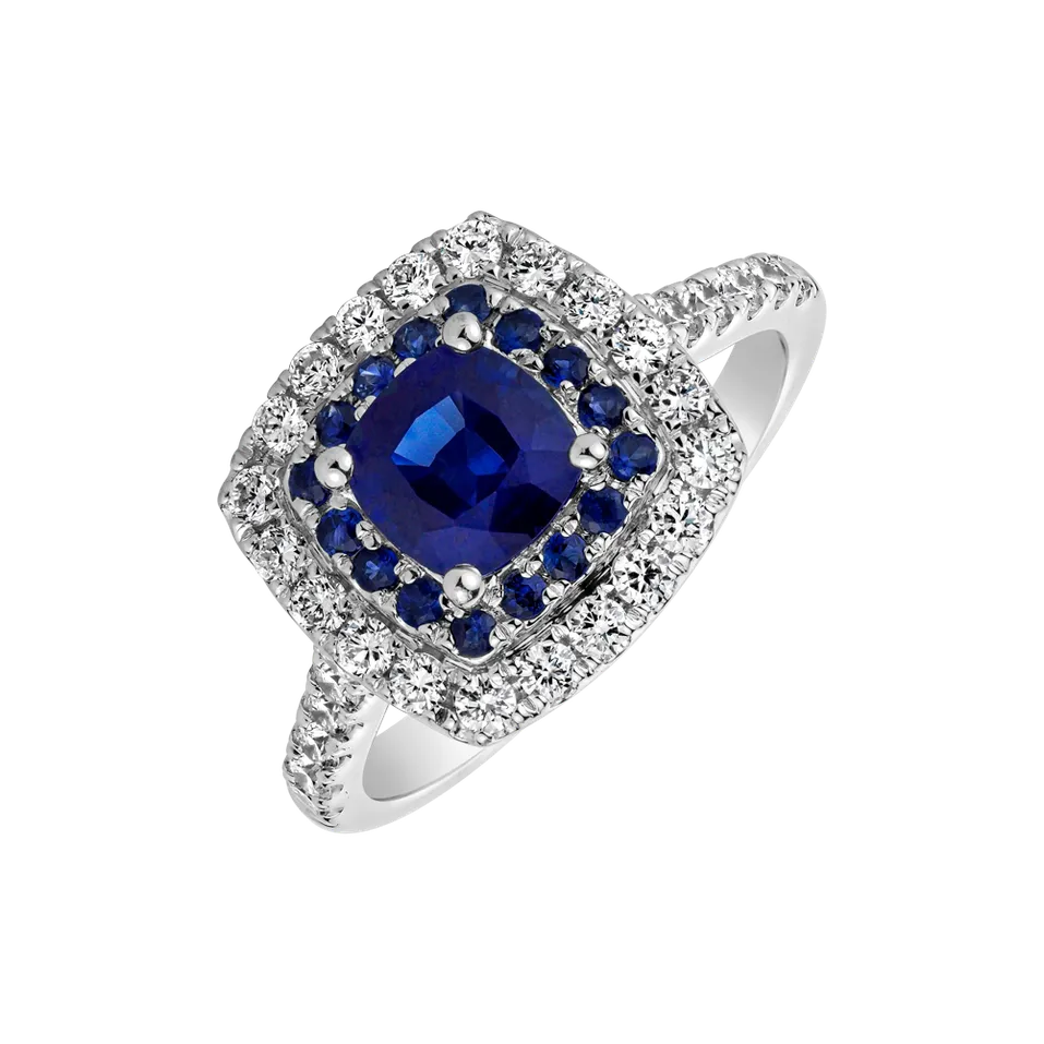 Prsten s safírem a diamanty Sparkling Rise