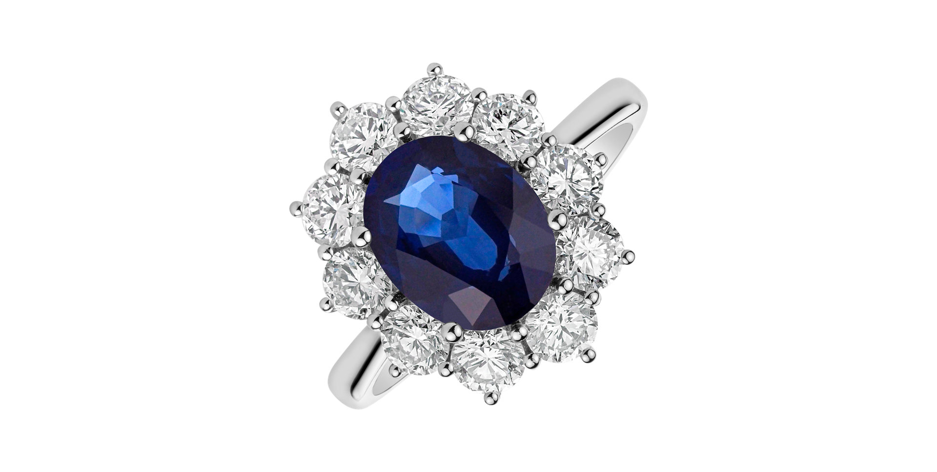 Prsten s diamanty a safírem Princess