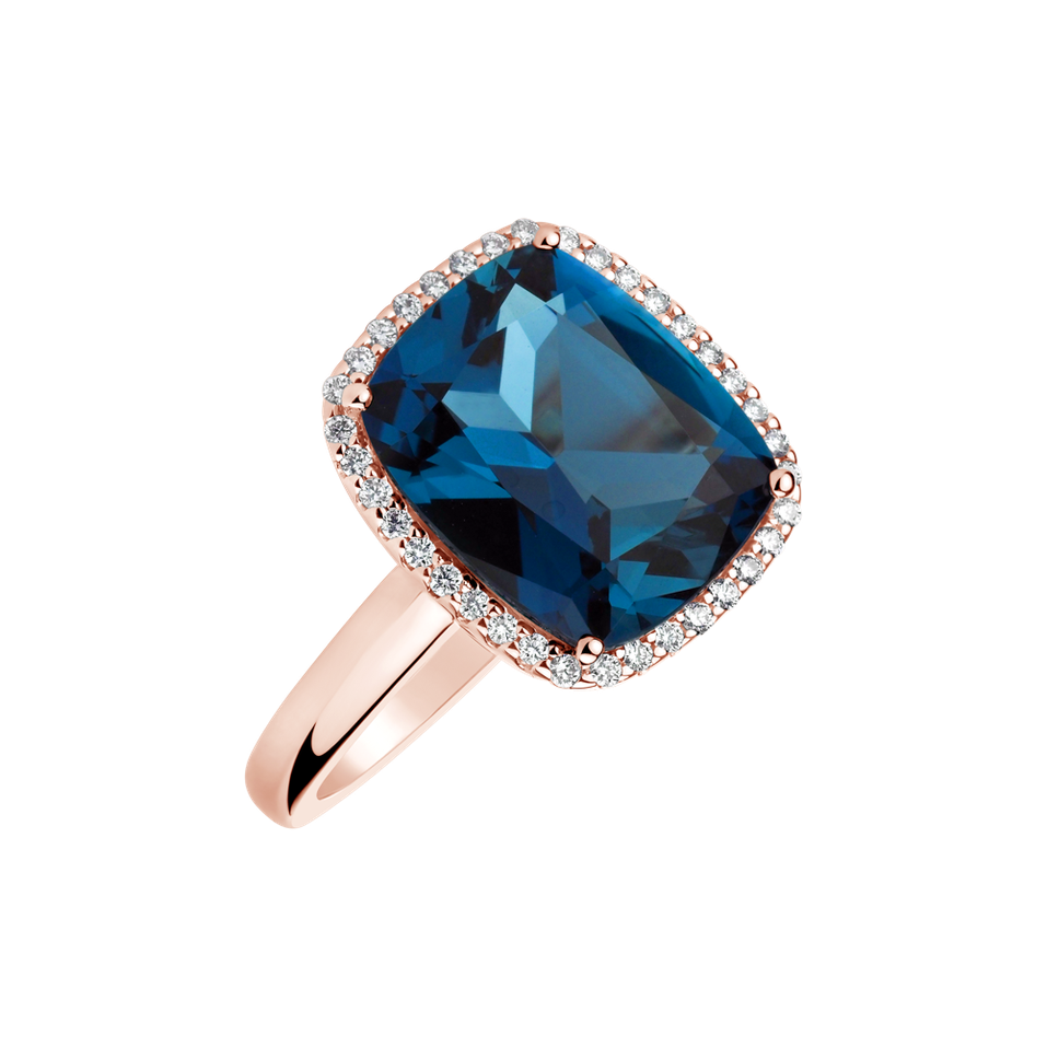 Prsten s diamanty a topazem Antonia