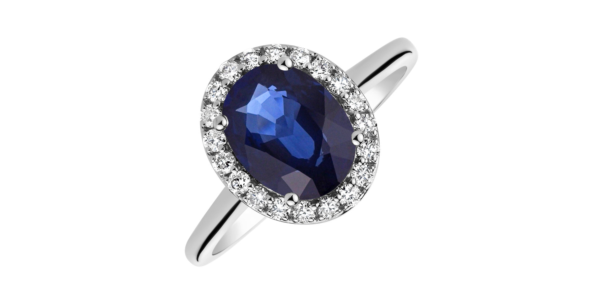 Prsten s diamanty a safírem Princess