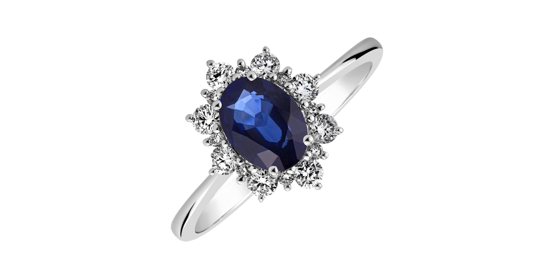 Prsten s diamanty a safírem Princess