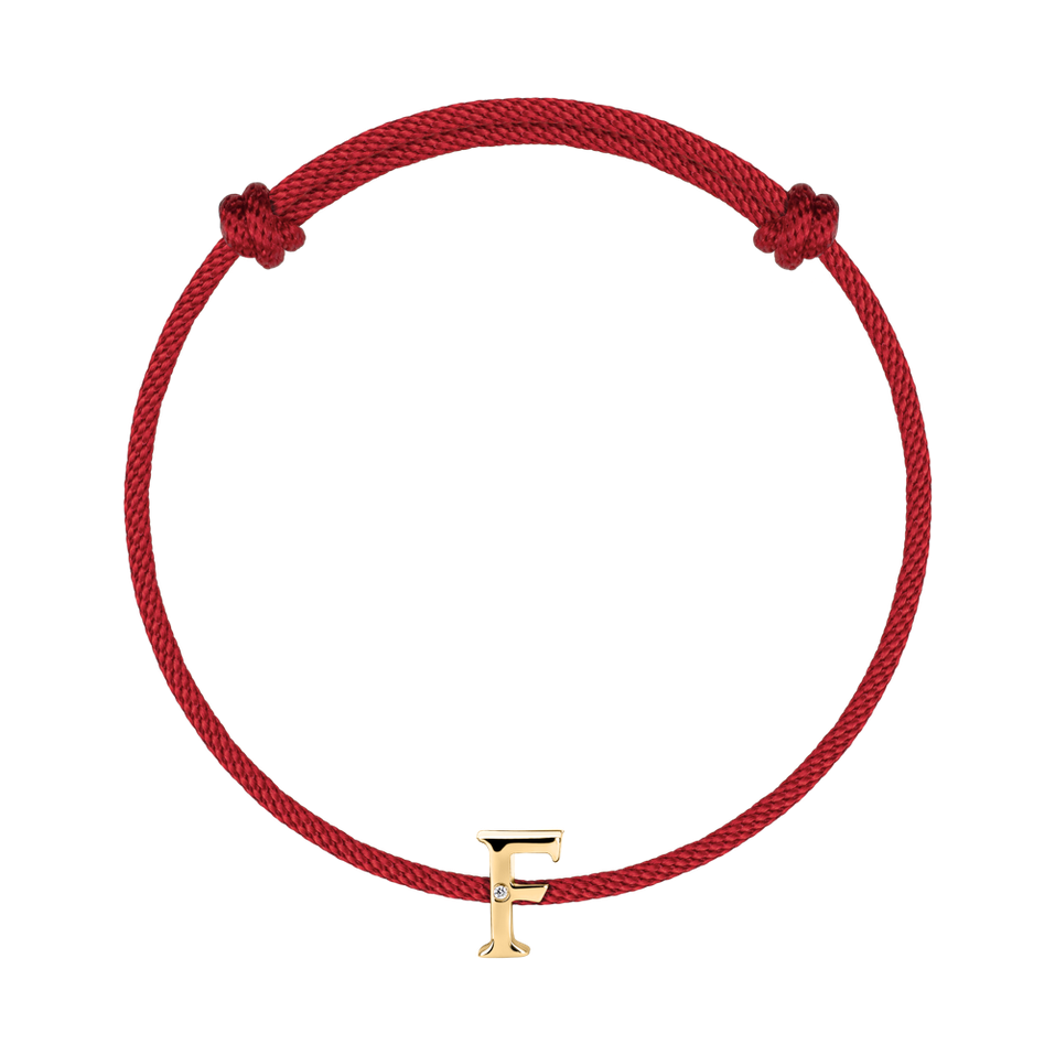 Diamantový náramek se šňůrkou Flat Line F