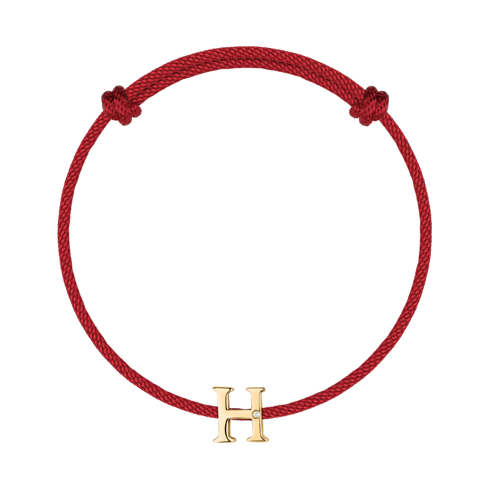 Diamantový náramek se šňůrkou Flat Line H