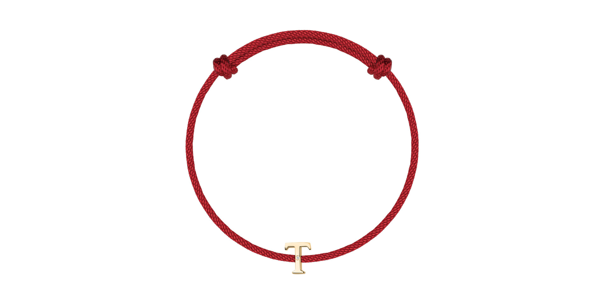 Diamantový náramek se šňůrkou Flat Line T