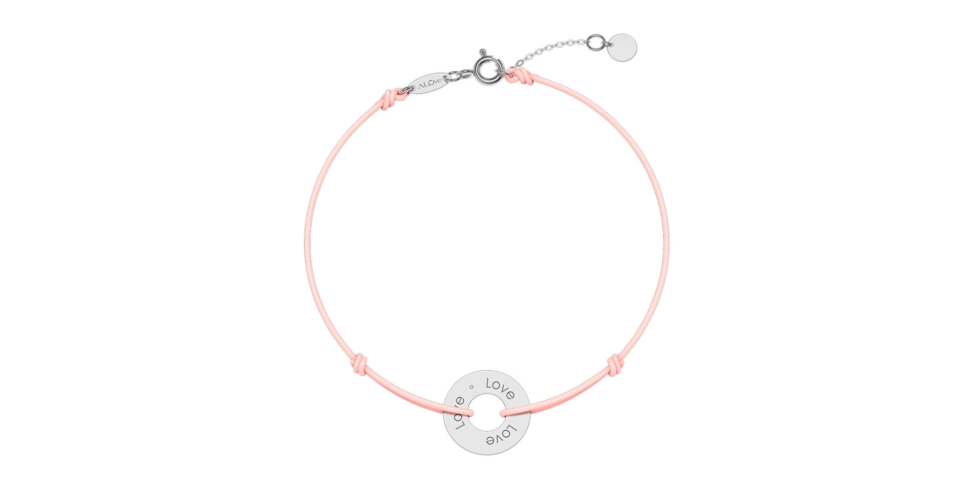 Diamantový náramek se šňůrkou Love Circle