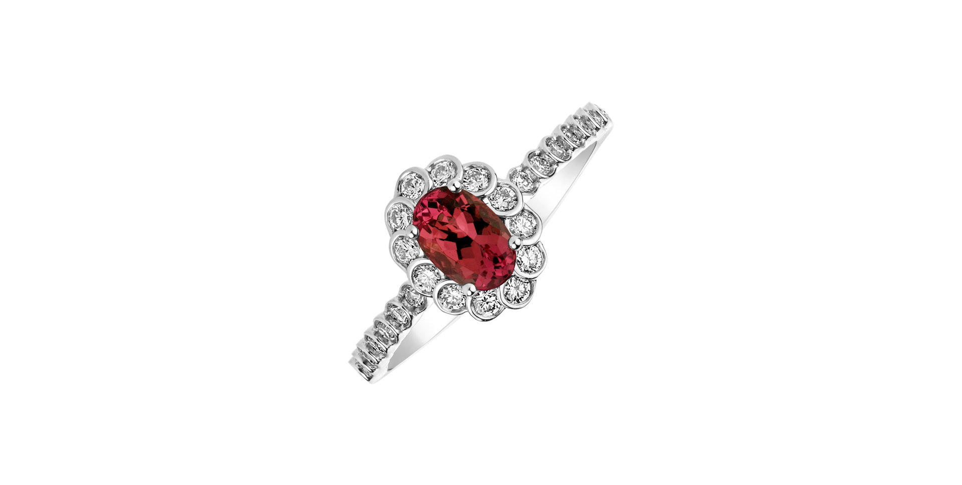 Prsten s rubínem a diamanty Princess Glamour