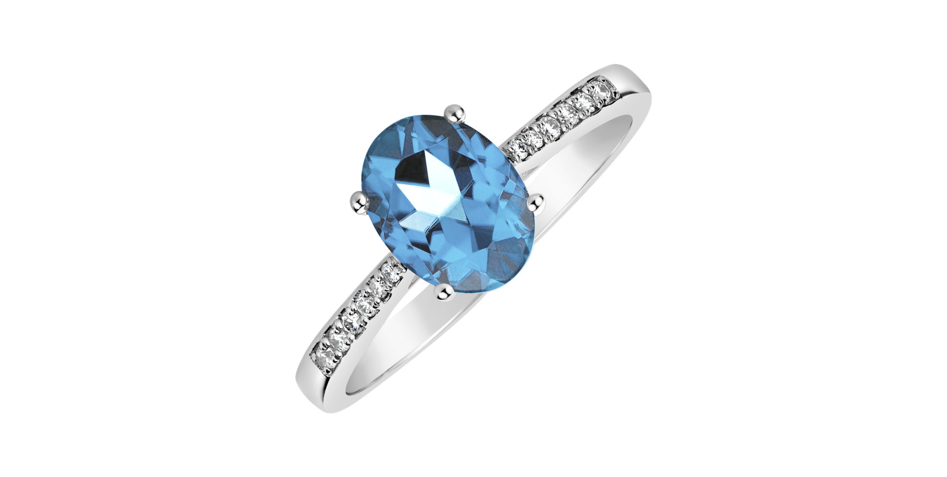 Prsten s diamanty a topazem swiss Bonbon