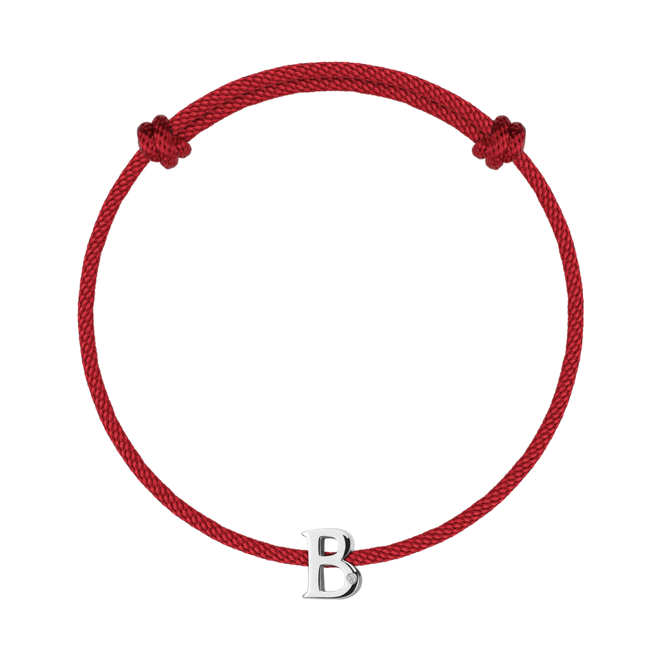 Diamantový náramek se šňůrkou Flat Line B