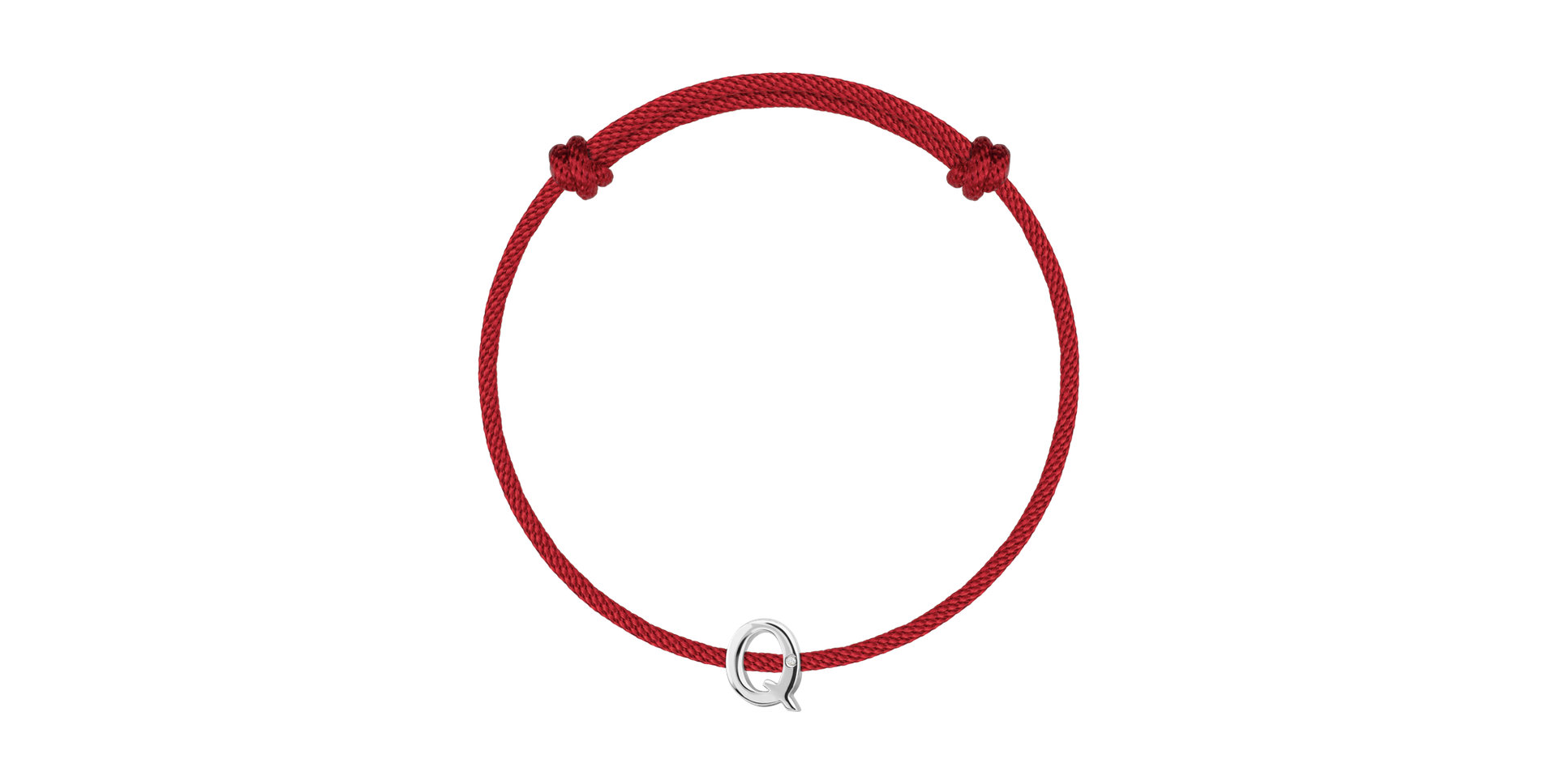 Náramek s diamantem a šňůrkou Flat Line Q