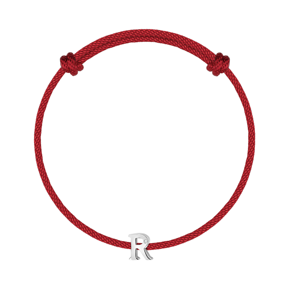 Náramek s diamantem a šňůrkou Flat Line R