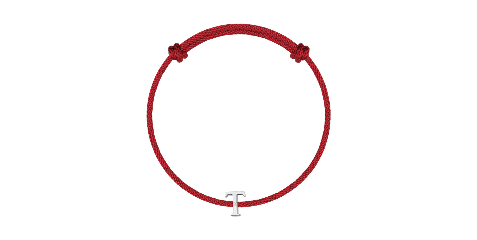 Náramek s diamantem a šňůrkou Flat Line T