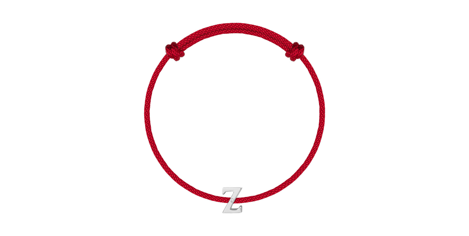 Náramek s diamantem a šňůrkou Flat Line Z