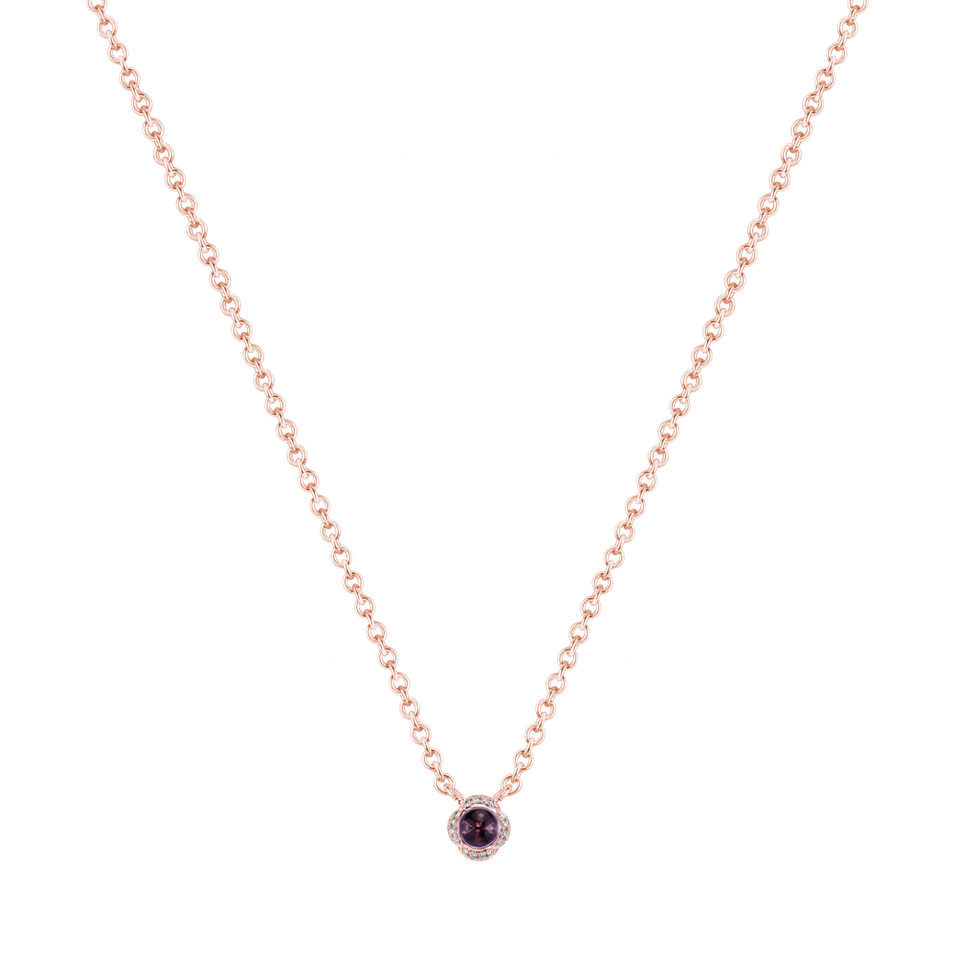 Náhrdelník s diamanty a ametystem Genevieve