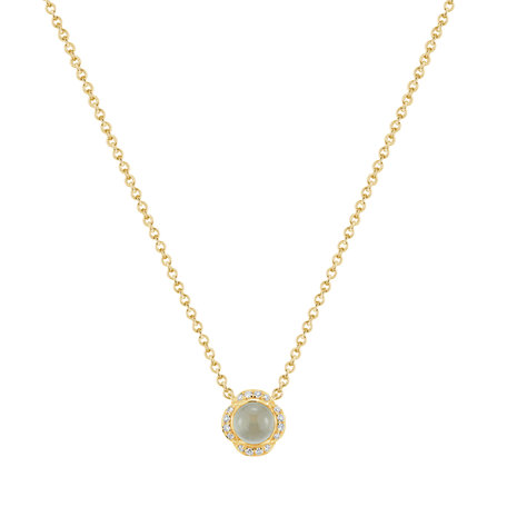 Náhrdelník s diamanty a prehnitem Genevieve